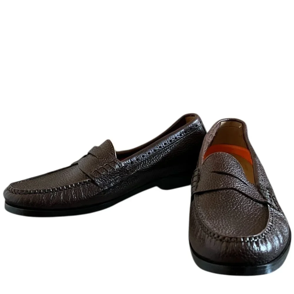 Cole Haan Men's NEW Grand O's Maine Pinch Pebbled Leather Loafers Size 9